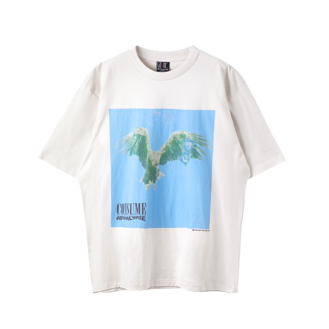 SAINT MICHAEL(セントマイケル)FORSOMEONE 23AW FS_SS T-SHIRT/CONSUME White半袖Tシャツ>>