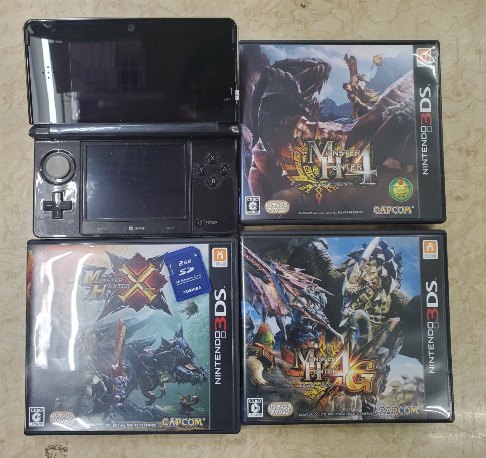 任天堂3DS 美品ブラック 黒 モンスターハンター ソフト付き ニンテンドー3DS 本体 ブラック モンハンソフト付き - メルカリ