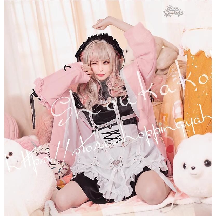 バーチャルYouTuber VTuber 風 魔界ノりりむ Makaino Ririmu コスプレ 衣装 cos靴 ウィッグ パーティー コスチューム ハロウィン 変装 学園