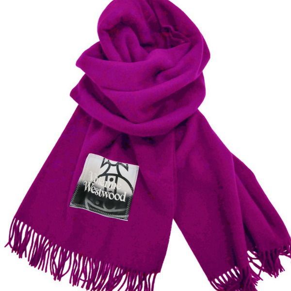 Vivienne Westwood ピンク マフラーウール100％ イタリー製 Vivienne
