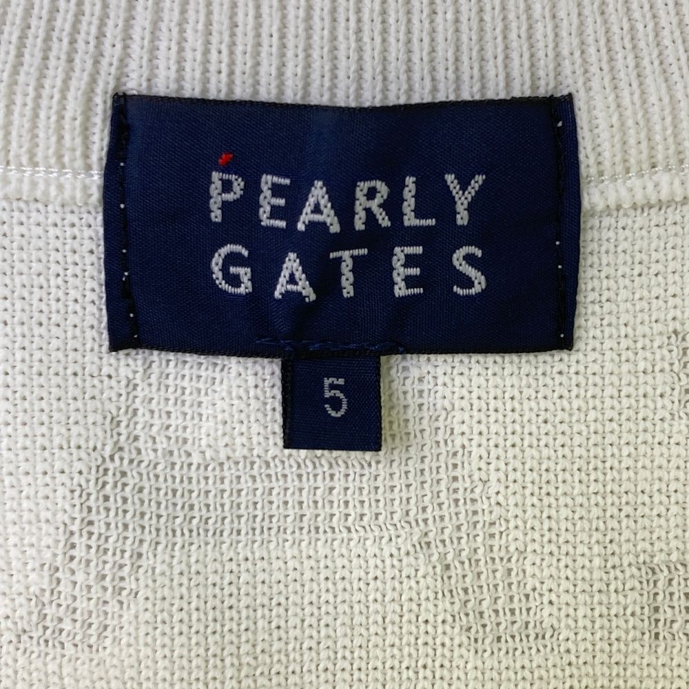 サイズ：5 PEARLY GATES パーリーゲイツ  ニットジャケット  ホワイト系 [240101483669] ゴルフウェア メンズ ストスト サイズ：5 PEARLY GATES パーリーゲイツ ニットジャケット