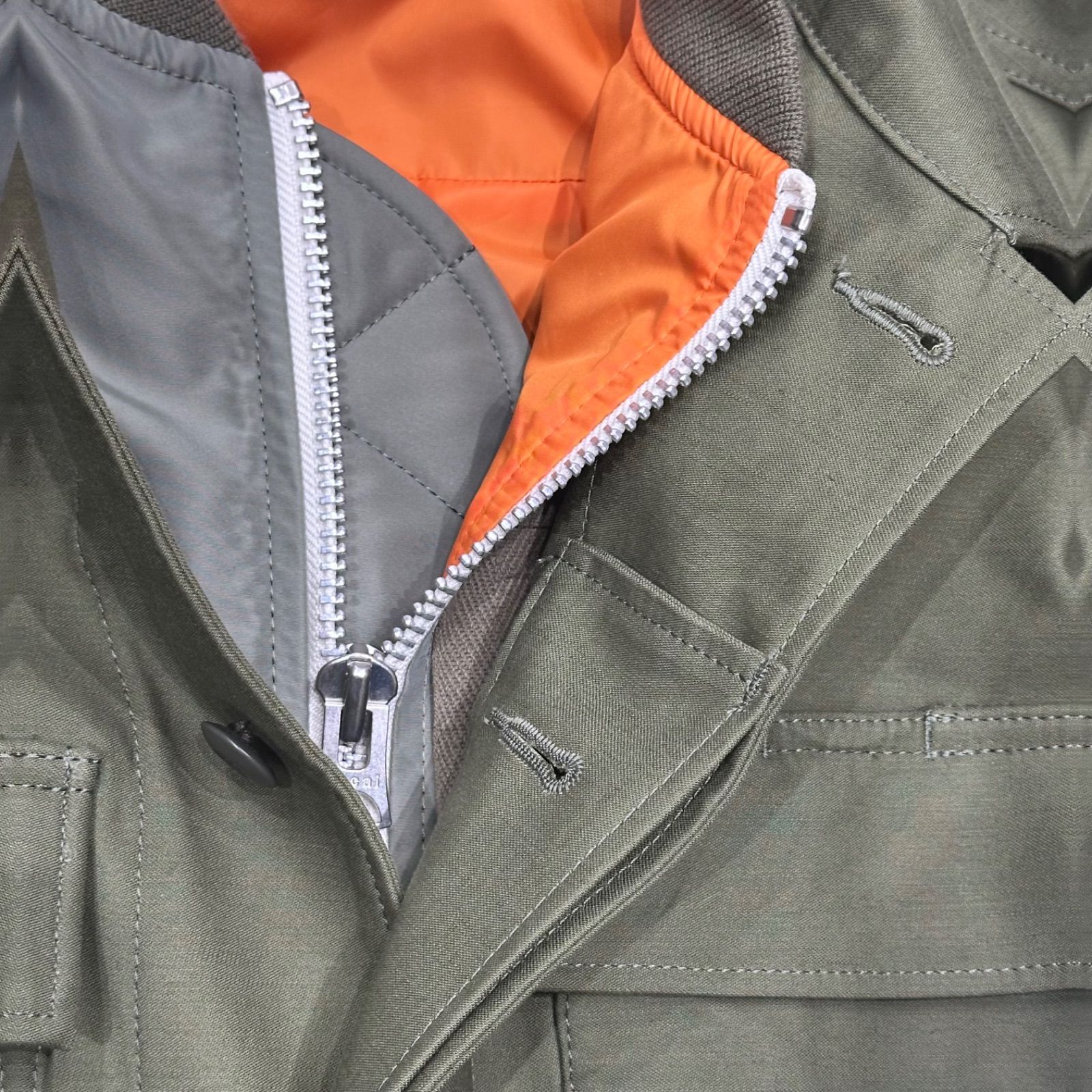 未使用品 WTAPS sacai Cotton Back Satin Jacket Jacket Cotton