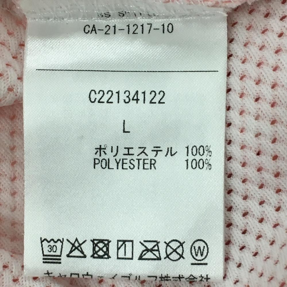 める88ページ (オーダー中) 美品】キャロウェイ 半袖ポロシャツ ライトピンク×白 総柄 メッシュ調