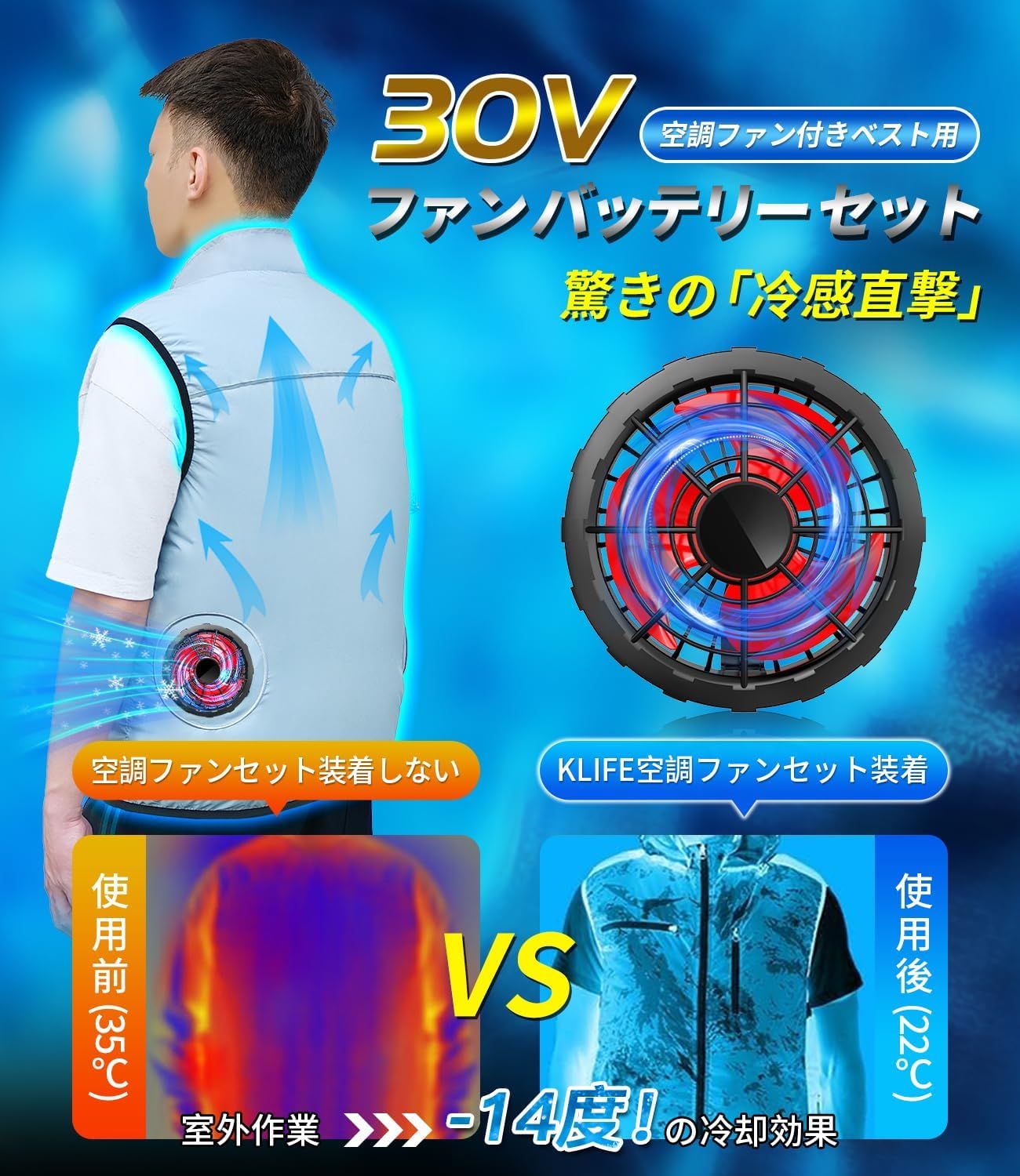 30V超高出力＆40000mAh/148Wh大容量＆2025業界超強】ファン