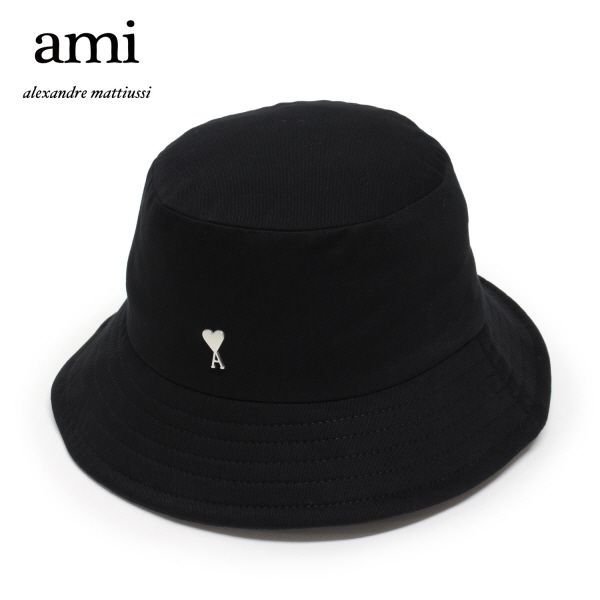 24SSモデル アミ アレクサンドル マテュッシ AMI Alexandre Mattiussi  ユニセックス ロゴスタッズ バケットハット【BLACK】 UHA241.AW0041  001/【2024SS】goods