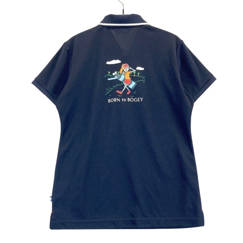 新品タグ付き　Munsingwear ネイビー ポロシャツ 半袖ハイネック　Ｌ サイズ：M MUNSING WEAR マンシングウェア 半袖ポロシャツ