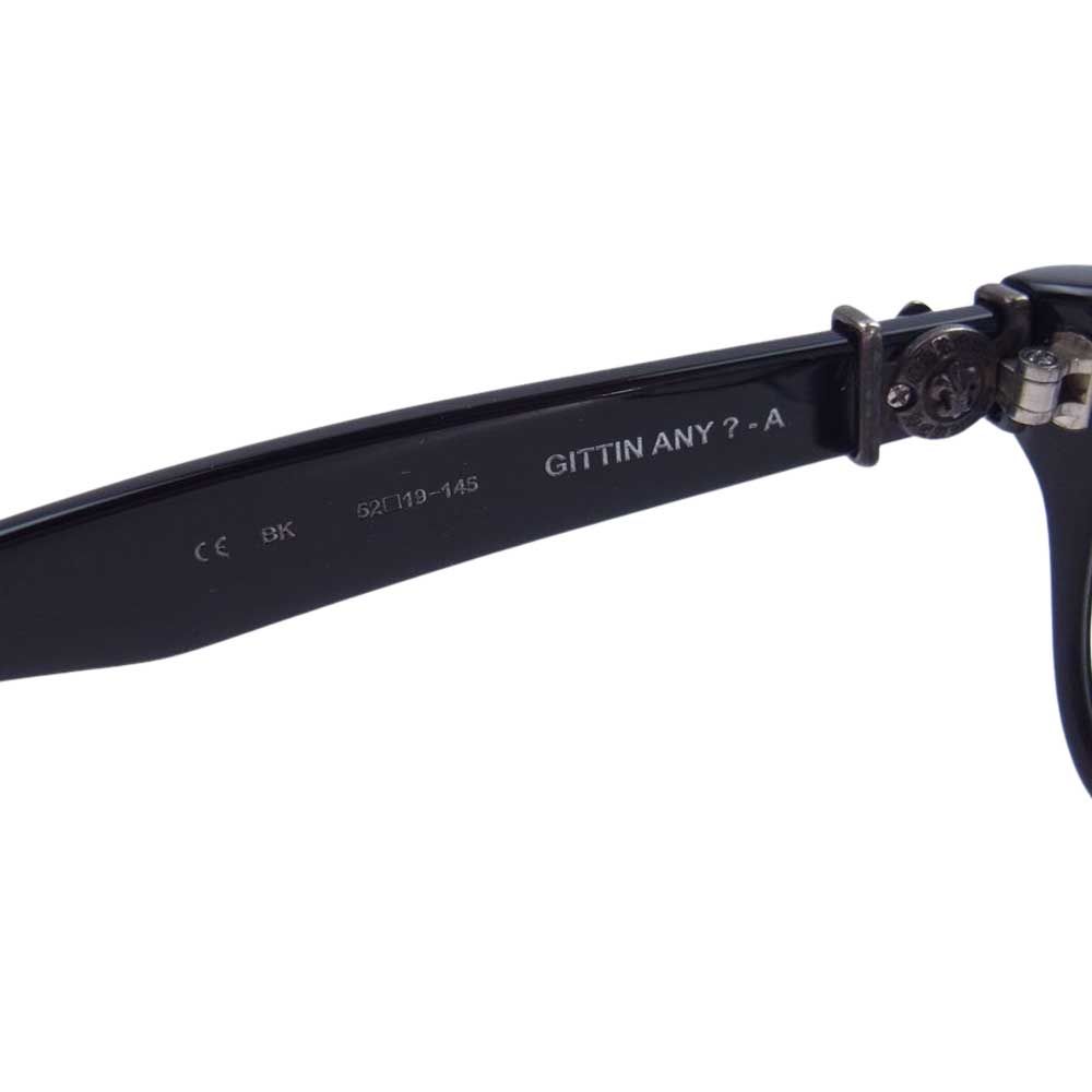 CHROME HEARTS クロムハーツ（原本無） メガネ GITTIN ANY ？ A BSフレアテンプル スクエアフレーム サングラス アイウェア 眼鏡 ブラック系【中古】 CHROME HEARTS クロムハーツ（原本無） メガネ GITTIN ANY ？ A BS