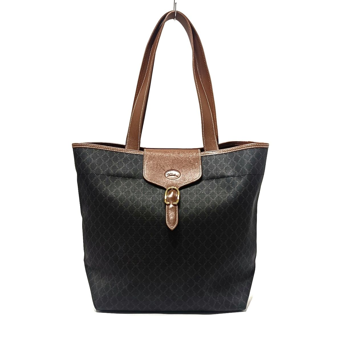 LONGCHAMP(ロンシャン) トートバッグ - 黒×ブラウン レザー