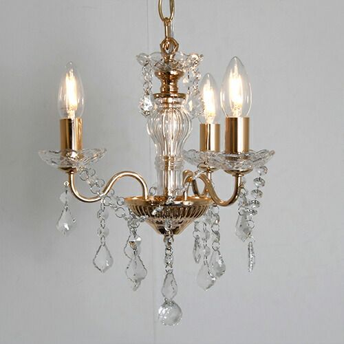 エスパスESPACE3灯シャンデリア 白熱球 トップ ゴールド