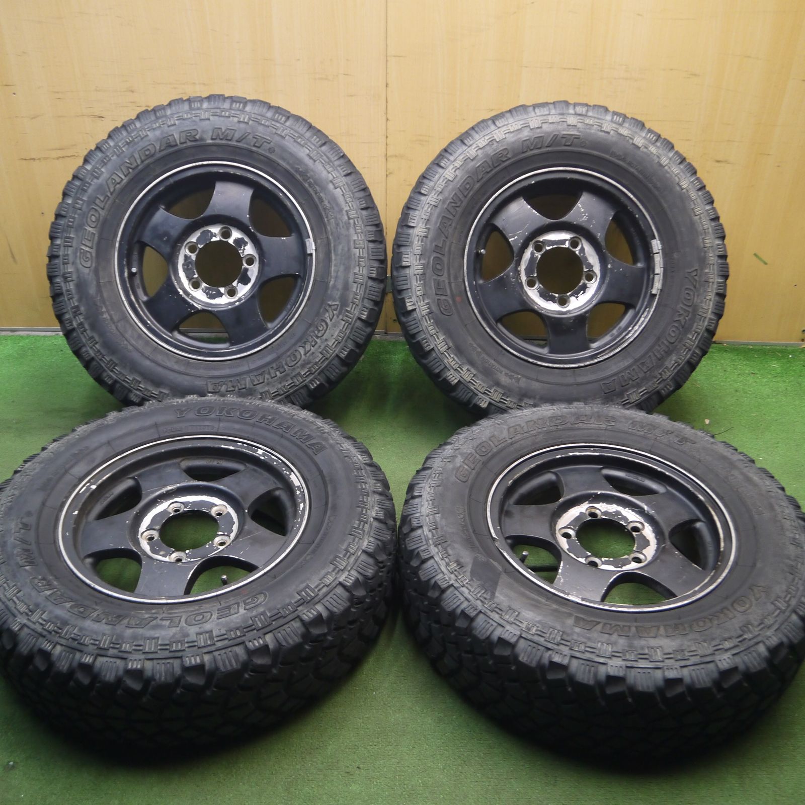 *送料無料*4本価格スズキ ジムニー 純正 ENKEI 215/85R16 114/112L ヨコハマ ジオランダー M/T+ エンケイ PCD139.7/5H4012212Hノ