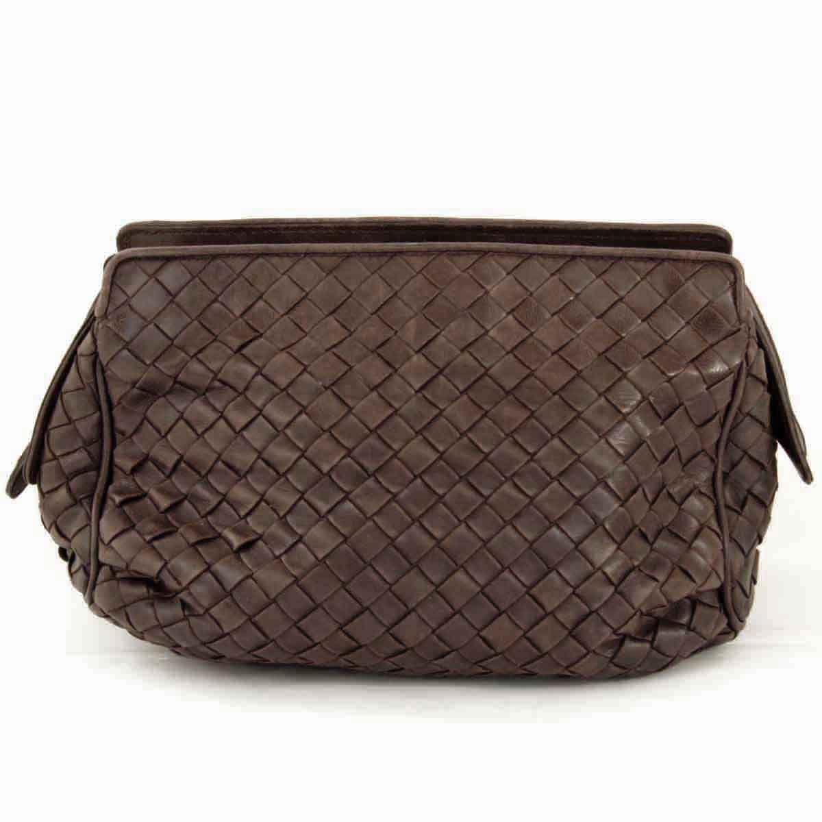 USED』 ボッテガヴェネタ イントレチャート ポーチ レザー