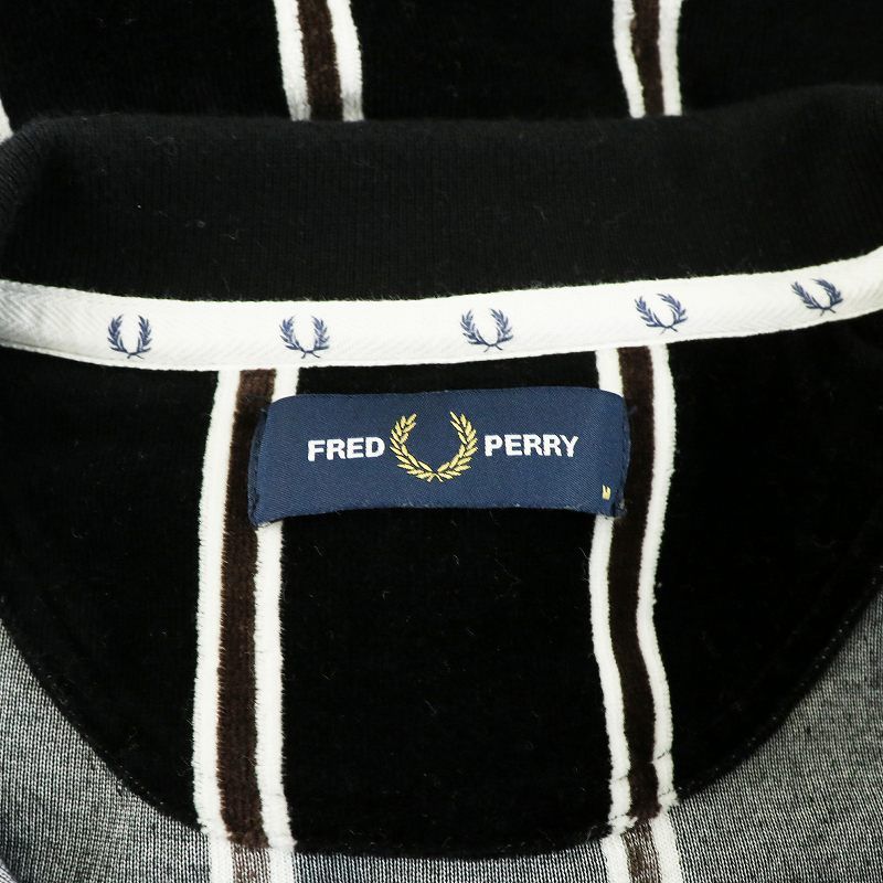 FRED PERRY ストライプベロアシャツ ハーフジップ フレッドペリー FRED PERRY HALF ZIP POLO SWEAT スウェット