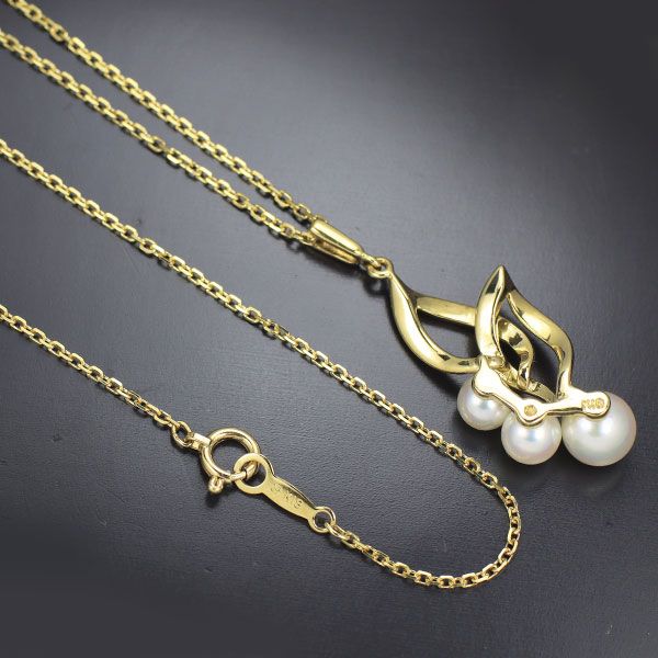 ミキモト K18YG アコヤ真珠 ペンダントネックレス 径約4.3-5.9mm ミキモト K18YG アコヤ真珠 ペンダントネックレス 径約4.3-5.9mm