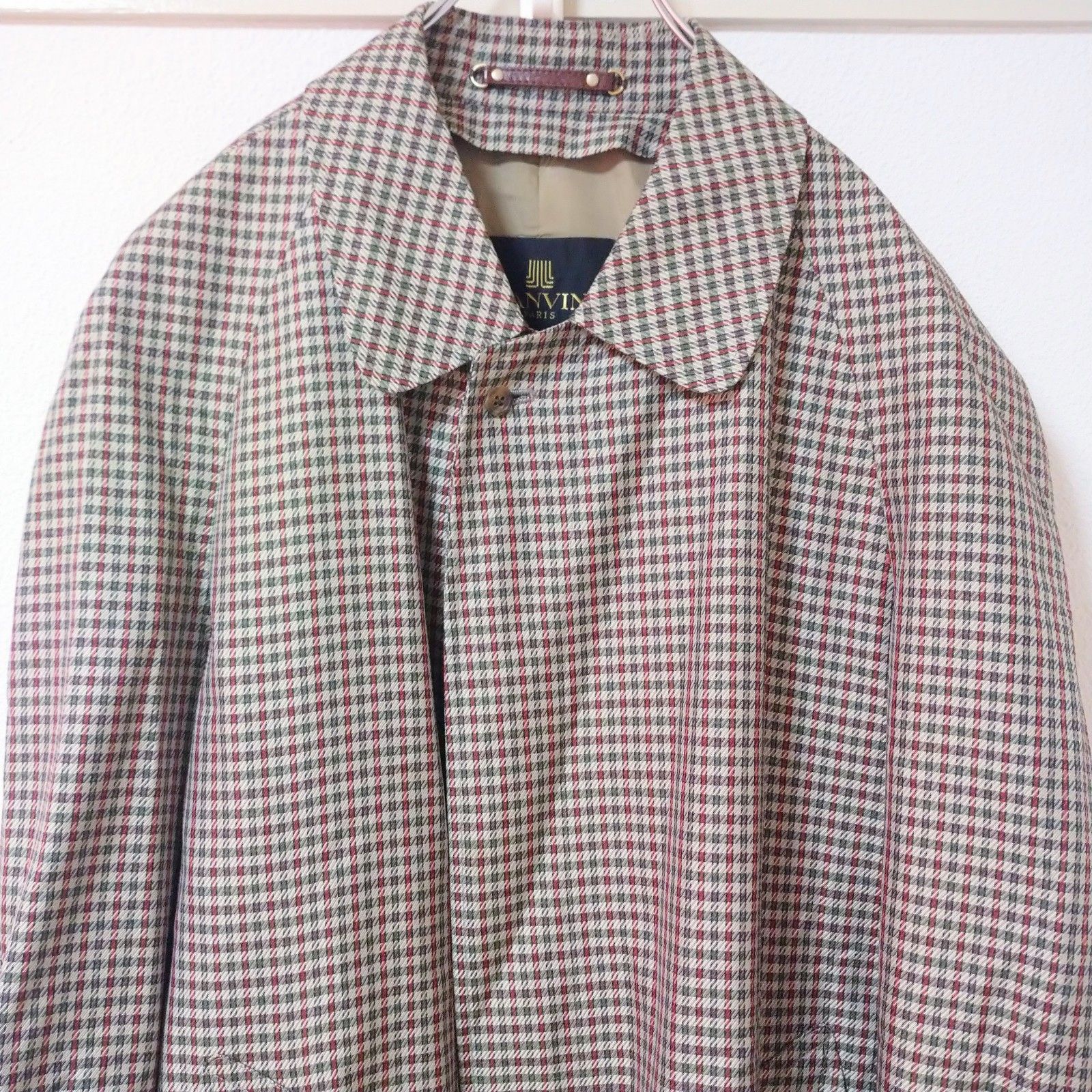 LANVIN】ランバン ステンカラーコート ロングコート チェックコート