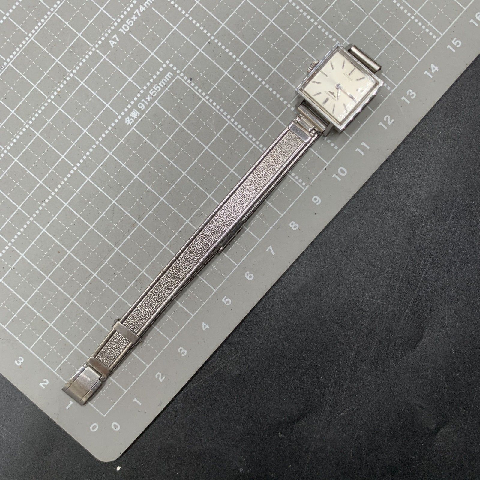 N344可動 LONGINES 手巻き腕時計 スクエア文字盤 アイボリー