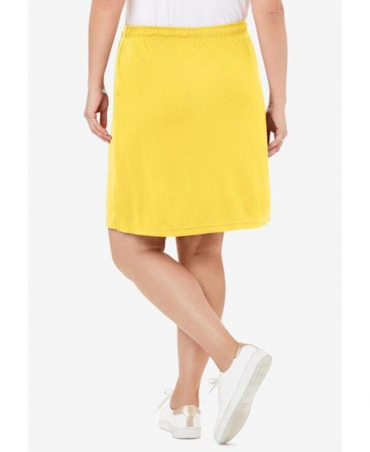 ウーマン ウィズイン レディース スカート ボトムス Plus Size Within Sport Knit Skort Primrose yellow