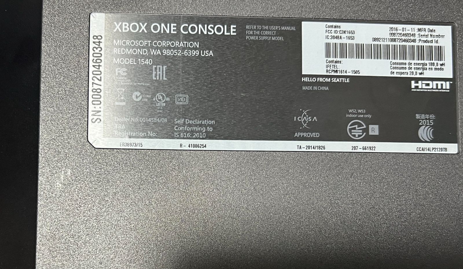 Xbox One 5C5-00019