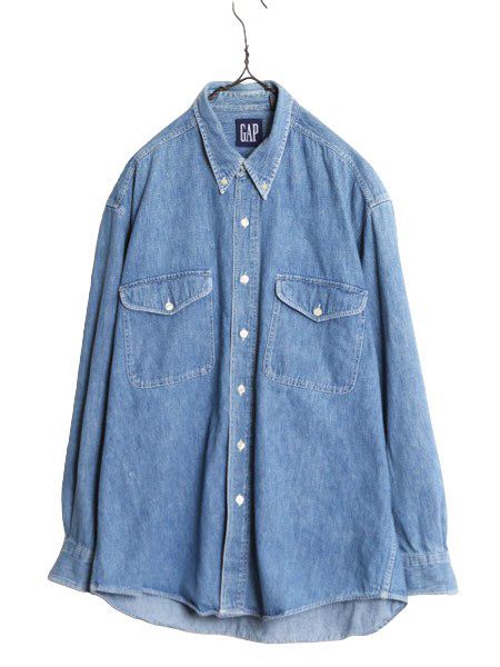 GAP ギャップ 90s USA製 ボタンダウン デニムシャツ 長袖シャツ s-ocd04y22n02z3e21.jpg