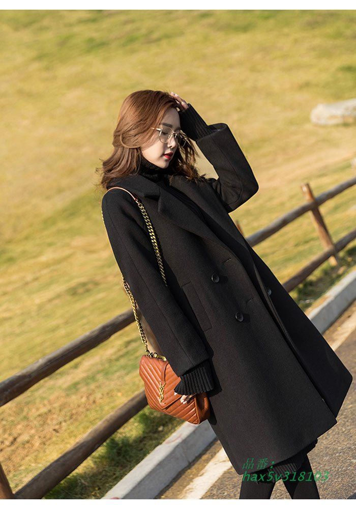 チェスターコート レディース 秋 冬 秋冬 黒 ロングコート アウター きれいめ 無地 30代 ブラック 羽織 大人 コート アウター 20代 長袖 ロング丈 hax5v318103 SIROKUMA-CORPORATION_COM