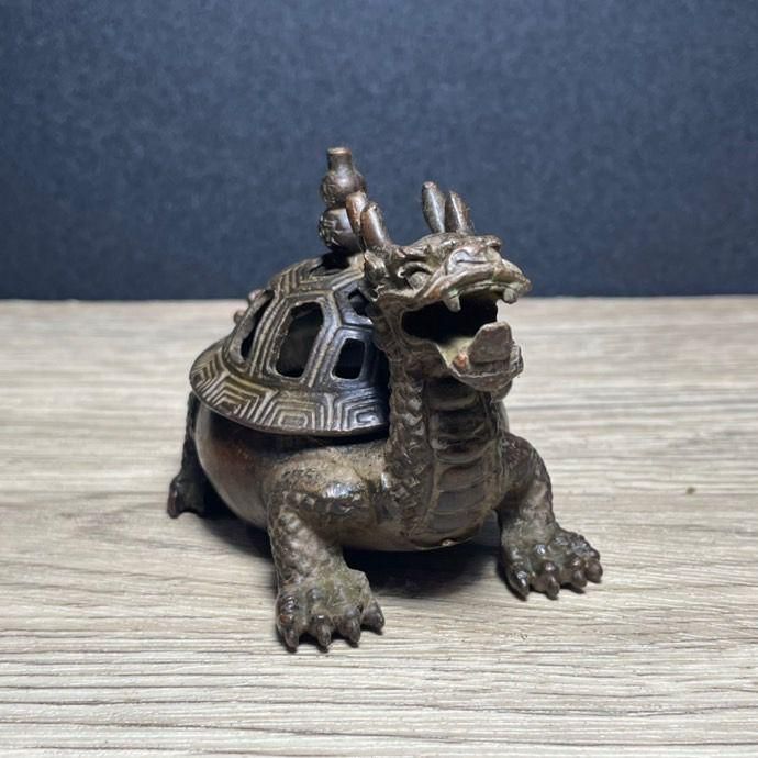 銅器  竜亀薫香炉   茶道具  香道具  工芸品  美術品 置物 銅器 竜亀薫香炉 茶道具 香道具 工芸品 美術品 置物