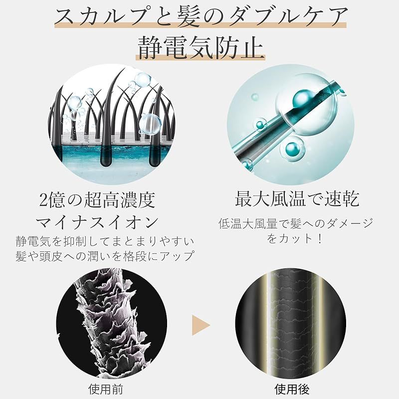 美人百花速乾ドライヤー部門NO1】【速乾×美髪】ANLAN ダブルケア