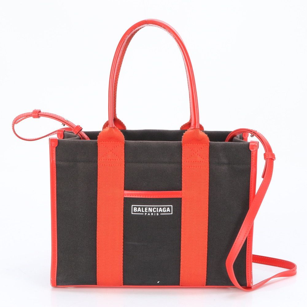 美品 バレンシアガ ハードウェア ブラック レッド レザー 2WAY