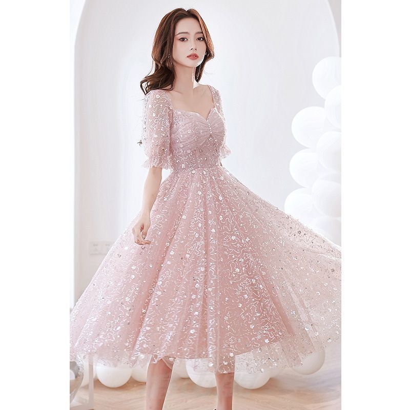 レディースパーティー誕生日在逃プリンセス風高腰Aライン礼服WP 109