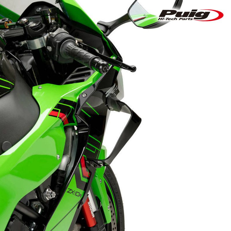 Puig 21782N SIDE SPOILER WINGLET [BLACK] Kawasaki ZX-10R (21-24