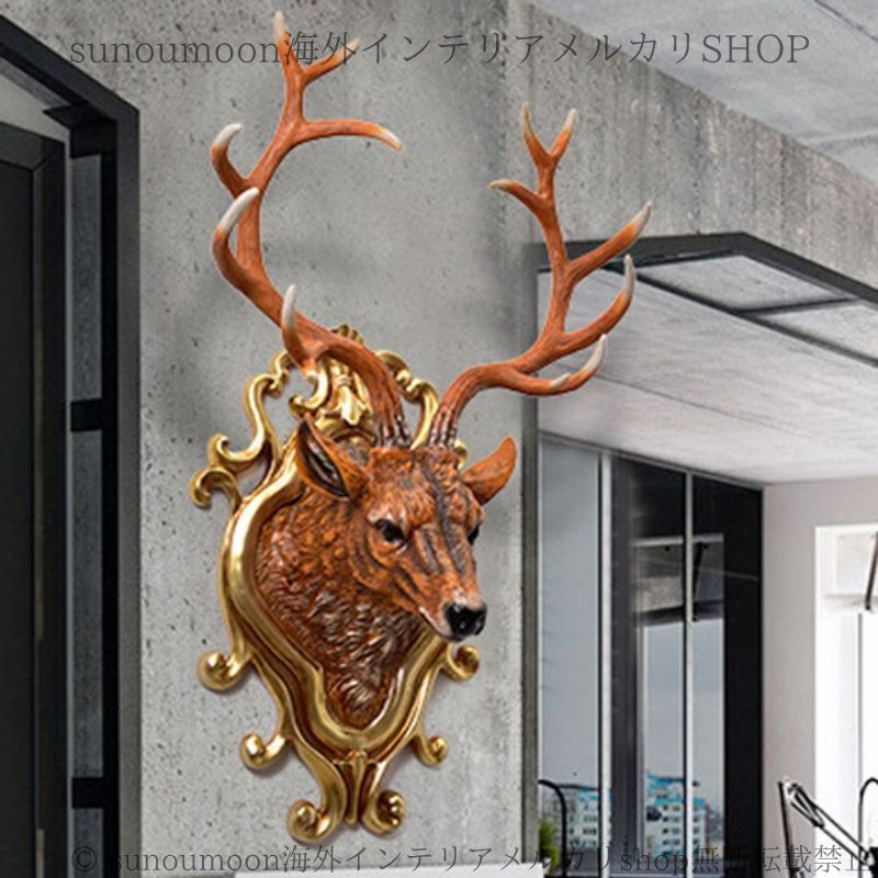 鹿 トナカイ リアル アニマルヘッド ハンティングトロフィー風