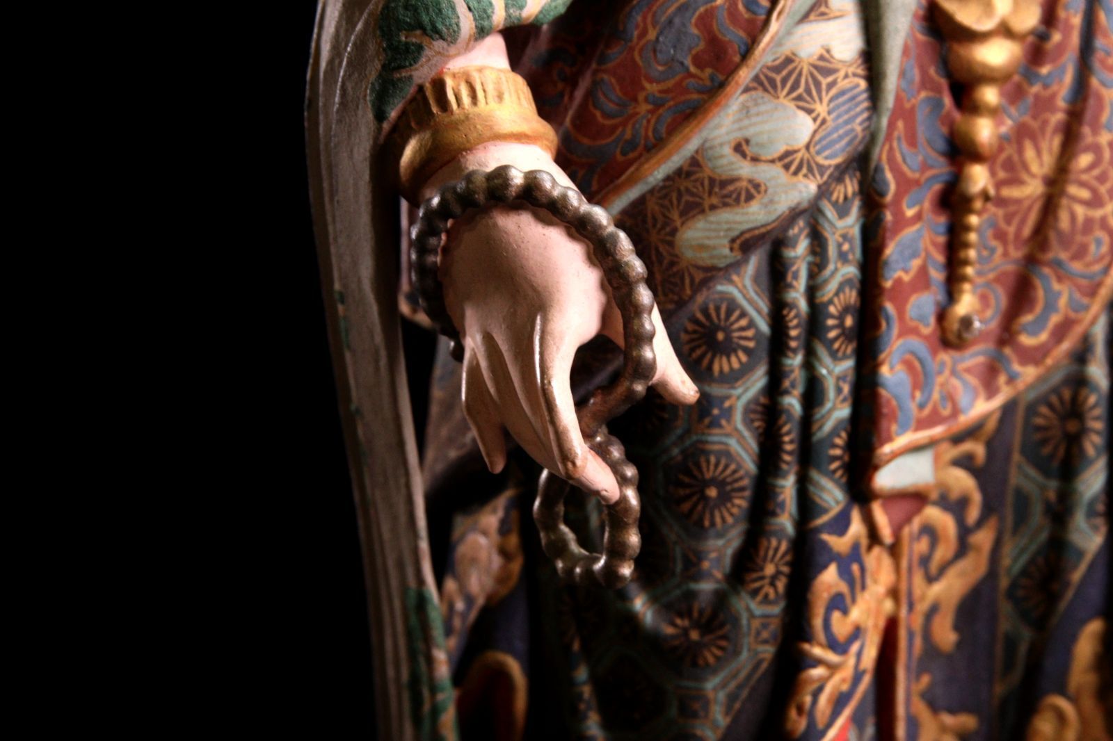 仏教美術 木彫彩色 楊柳観音菩薩立像 40cm 仏像唐物骨董 楾 R234