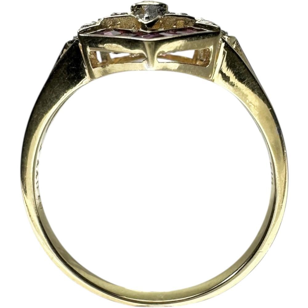 14.5号 ルビー 0.44ct ダイヤモンド 0.10ct リング・指輪 K18