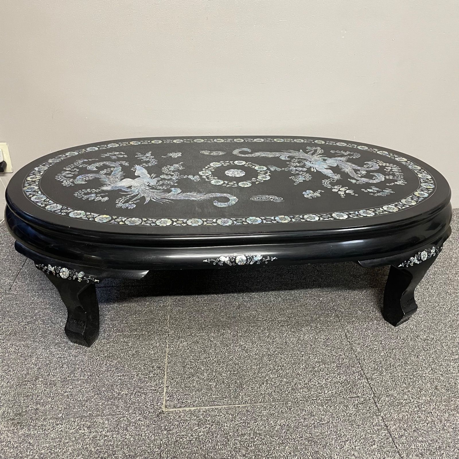 座卓 鳳凰アート 螺鈿細工 鳳凰 座卓テーブル黒 漆塗 座卓 鳳凰アート 螺鈿細工 鳳凰 座卓テーブル 黒漆塗 - メルカリ