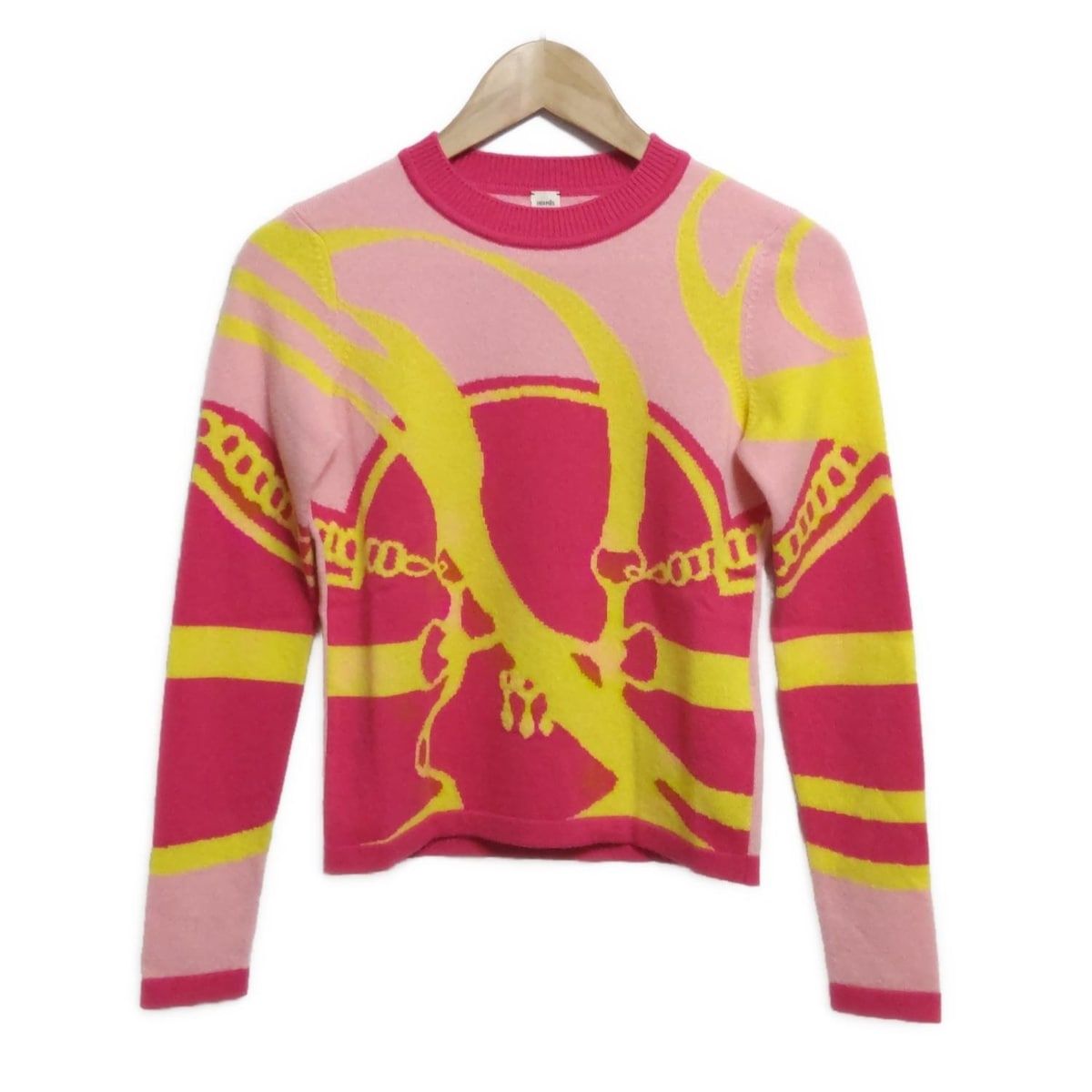 HERMES(エルメス) 長袖セーター サイズ34 S レディース美品 - ピンク