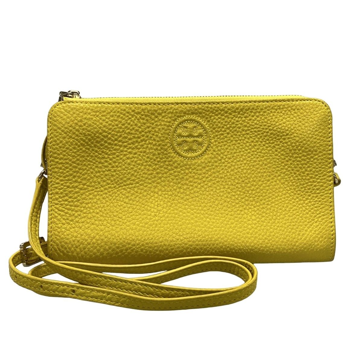 TORY BURCH トリーバーチ 財布 - イエロー ショルダーウォレット|ロゴ|ステッチ レザー