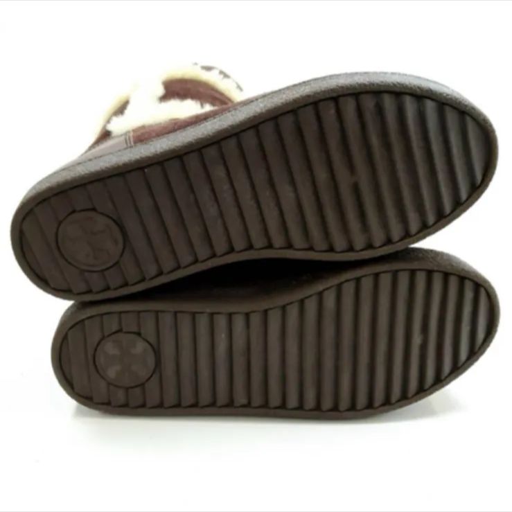 Tory Burch トリーバーチ ムートンブーツ エンブレムロゴ 23cm ダークブラウン KIN-KAAI_COM