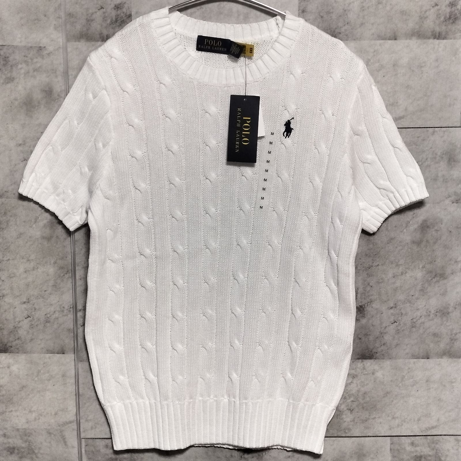 未使用品】【極美品】POLO RALPH LAUREN 半袖 ケーブルニット Мサイズ 