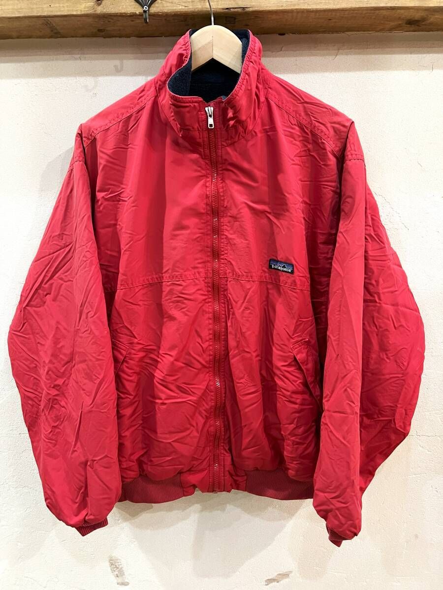 1138 Patagonia|パタゴニア シェルドシンチラジャケット ナイロンジャケット スタンドネック ブルゾン 裏地フリース レッド メンズM