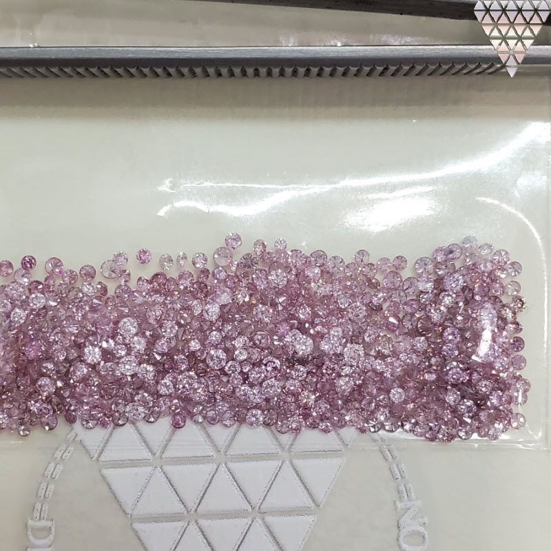 10 ピース 0.005 ct 合計 約 0.05 ct Intense Purplish Pink ±SI1 天然 