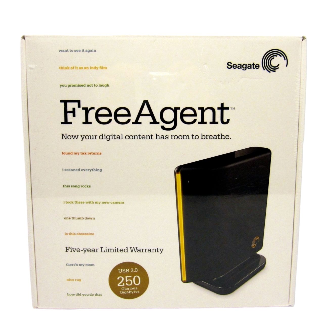 NIB SeagateAgent 250GB B 2.0 External Hard Drive Windows MAC OS X 10
