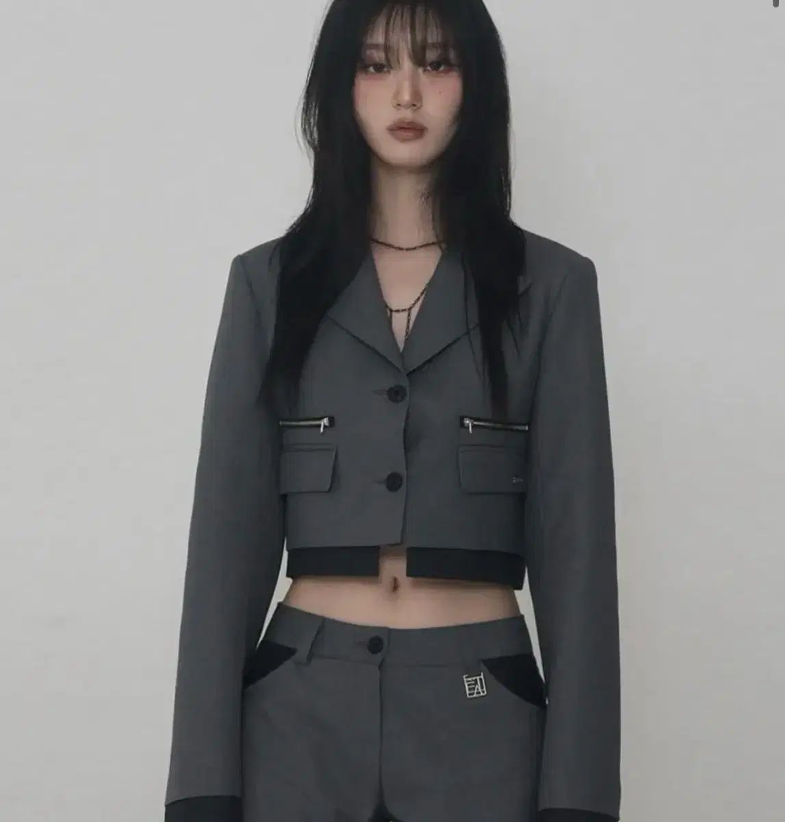 エトオソメ バイ レイヤー セットアップ ジッパー ブレザー ジャケット