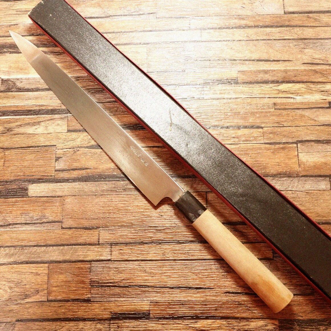 [1165]包丁　刺身包丁/柳刃包丁　青鋼鍛造本職用本水牛口　300mm 1165]包丁 刺身包丁/柳刃包丁 青鋼鍛造本職用本水牛口 300mm