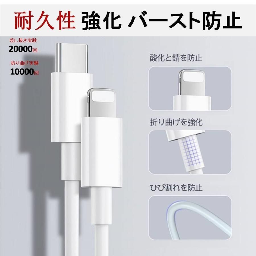 iPhone 充電 ケーブル タイプｃ 1M PD USB-C急速充電＆同期 USB Type C to ライトニングケーブル 高速データ転送 iPhone純正ケーブル より 充電コード