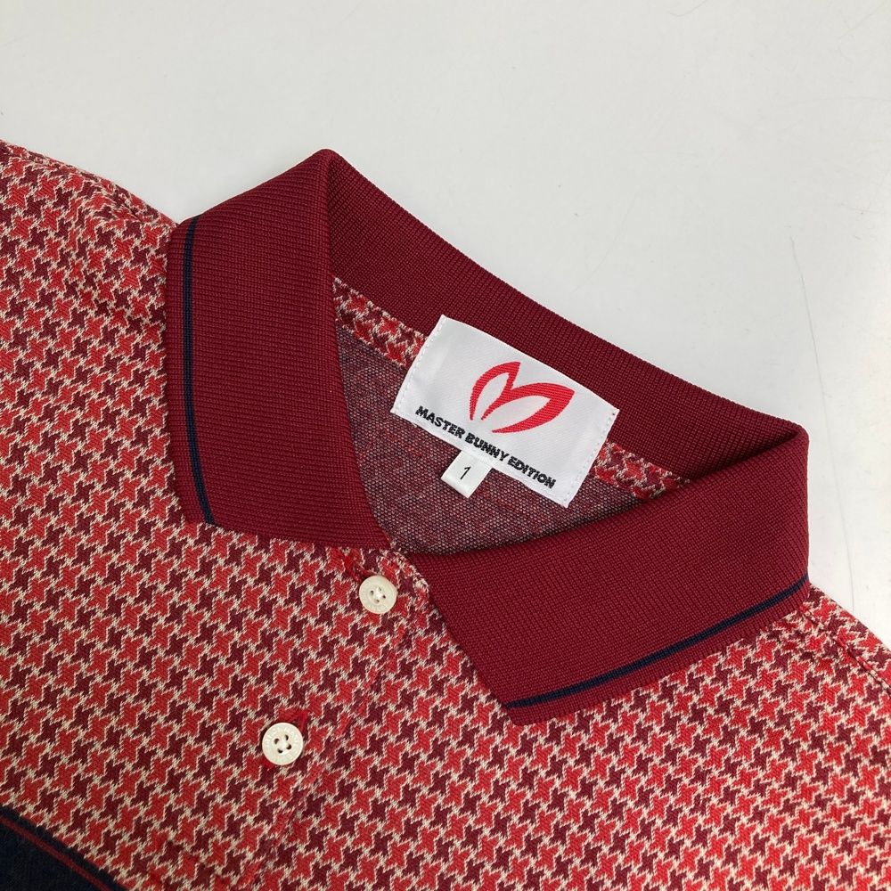 サイズ 1 MASTER BUNNY EDITION マスターバニーエディション モデル 半袖ポロシャツ ボーダー×総柄 レッド系 240101456377 ゴルフウェア レディース ストスト WHITEMONARCHHOTEL_COM