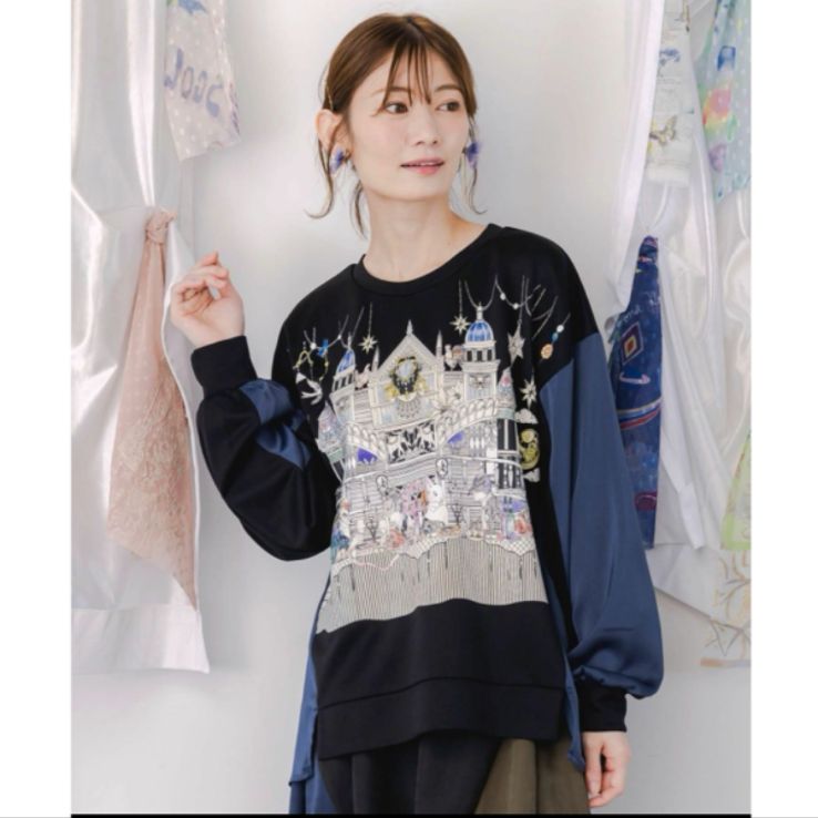 iS ScoLar クラシカル動物配色プルオーバー