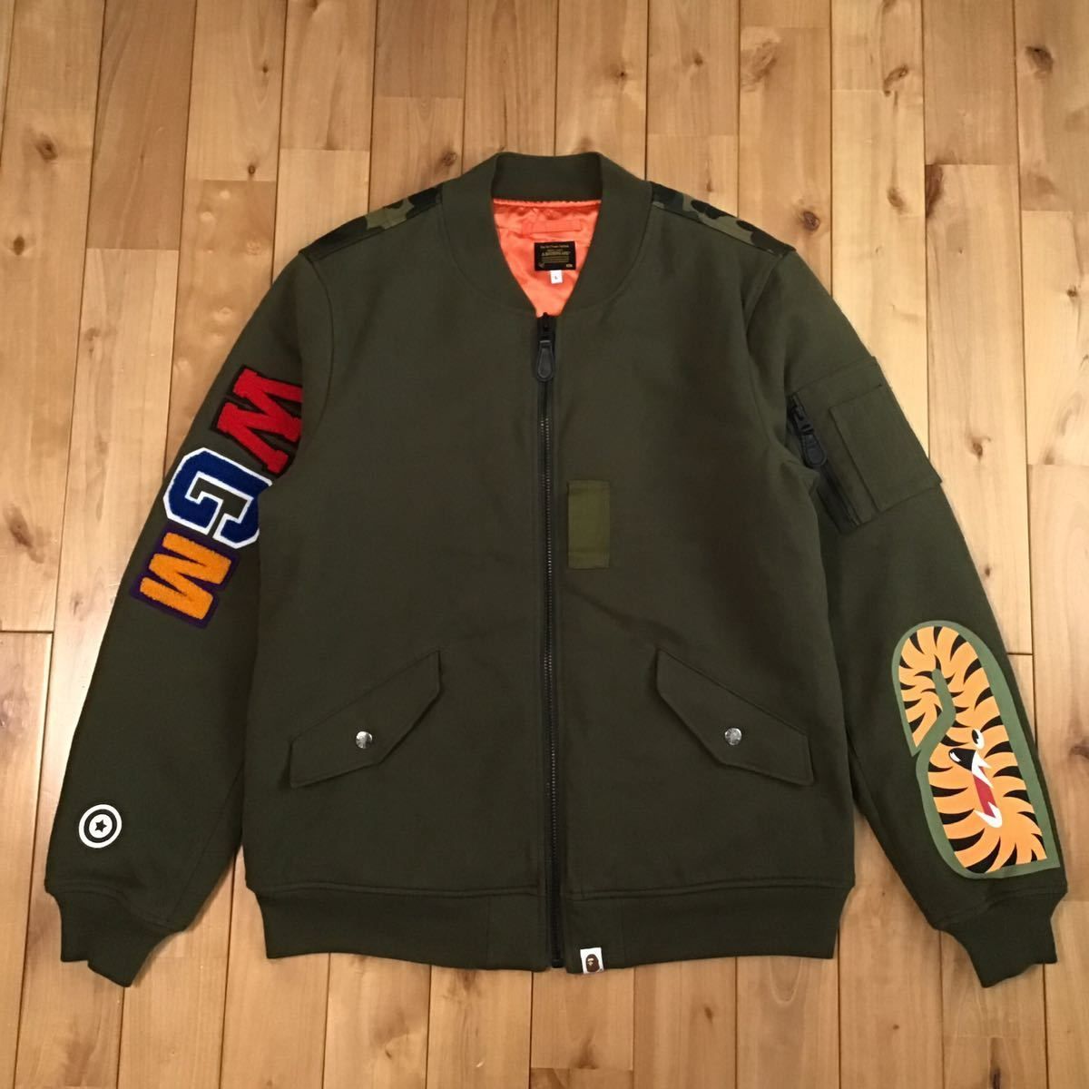 SHARK Sweat MA-1 bomber jacket Lサイズ a bathing ape BAPE