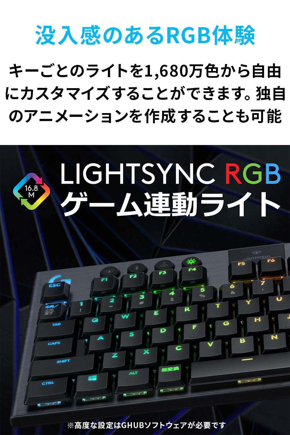 在庫処分】ゲーミングキーボード テンキーレス ワイヤレス G913 G TKL