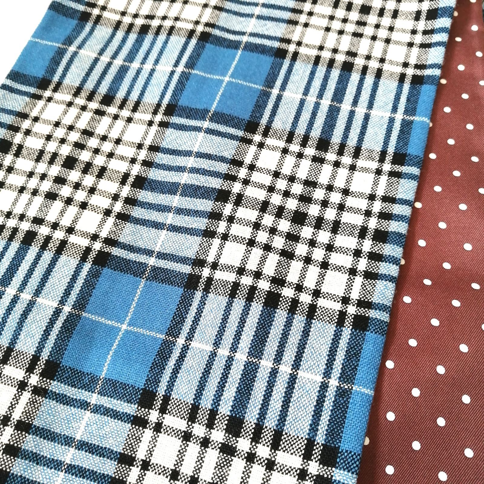 ❤美品❤　エルメス　HERMES　スカーフ　マフラー　チェック　ドット　934 美品 エルメス HERMES スカーフ マフラー リバーシブル チェック