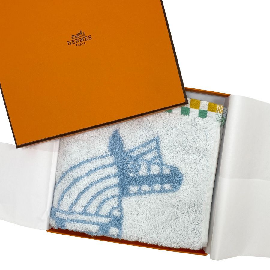 新品】エルメス HERMES ハンドタオル カレ・タオル 《 アニモー