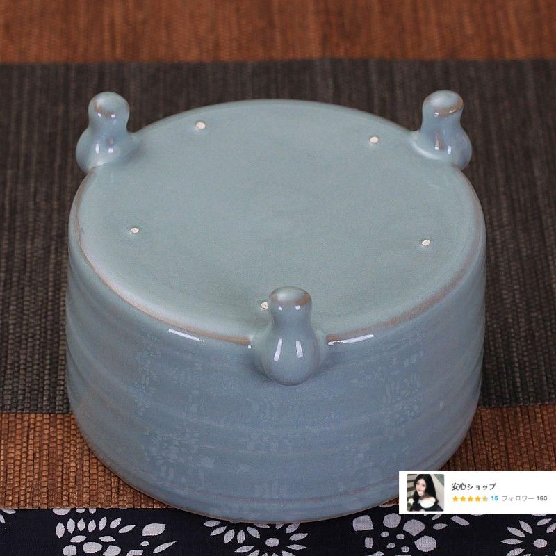宋汝窯天青釉三足香炉 筆洗 景徳鎮 陶磁器 装飾品 現代工芸品