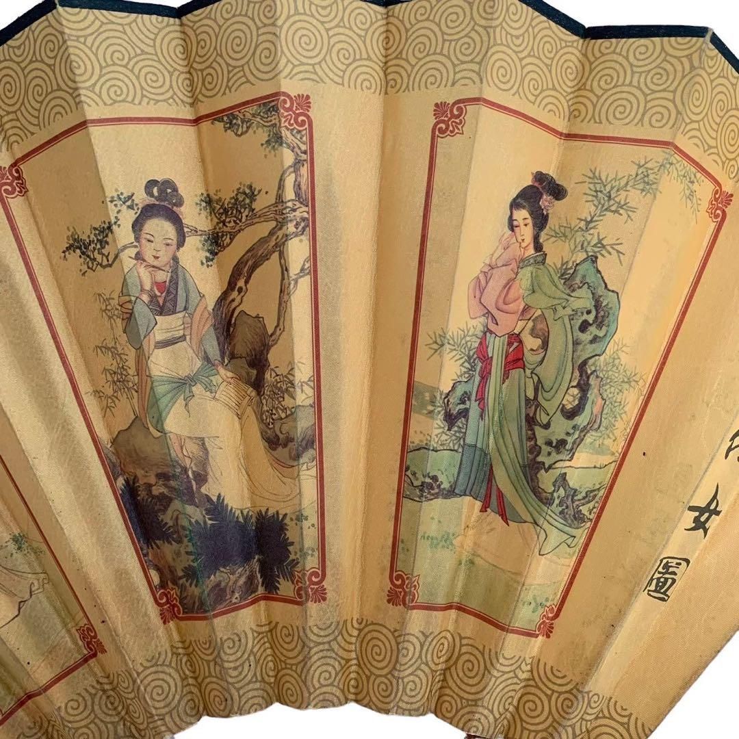 中国仕女図 美人画 人物画 扇子 唐詩三百首 長干行 李白 大きい 